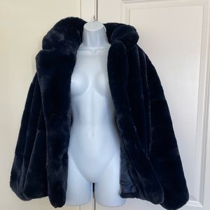 Ultra luxurious Apparis Manon faux fur sapphire blue winter coat